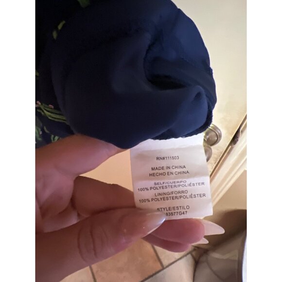 Cactus Print Romper By As U Wish - Size S 100% Polyester Blue & Green Made In Ch - Picture 6 of 7